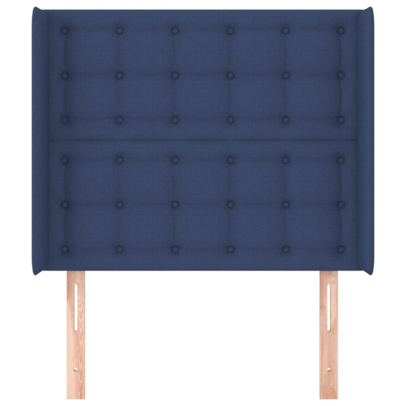 Kopfteil mit Ohren Blau 103x16x118/128 cm Stoff
