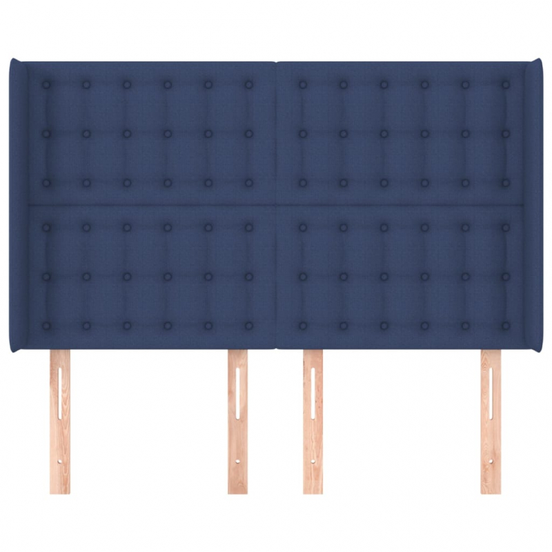 Kopfteil mit Ohren Blau 147x16x118/128 cm Stoff