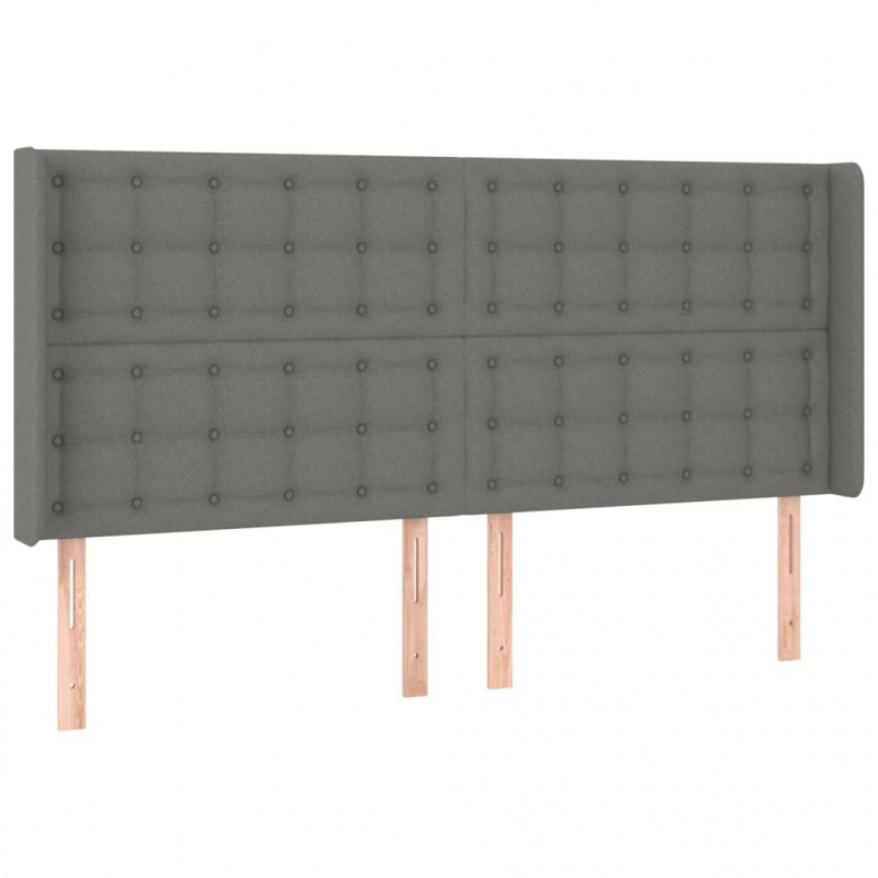 Kopfteil mit Ohren Dunkelgrau 163x16x118/128 cm Stoff