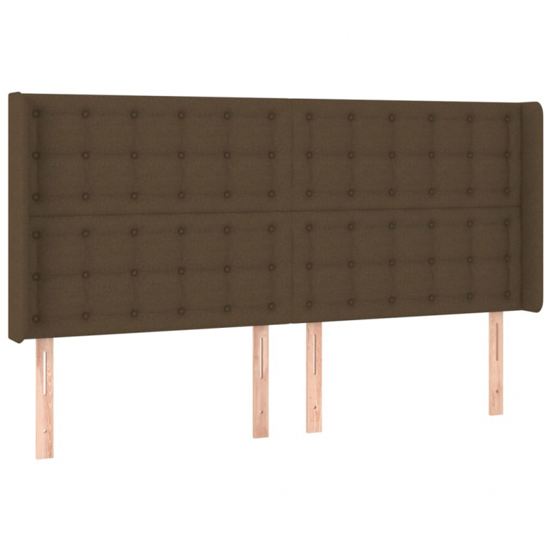 Kopfteil mit Ohren Dunkelbraun 163x16x118/128 cm Stoff