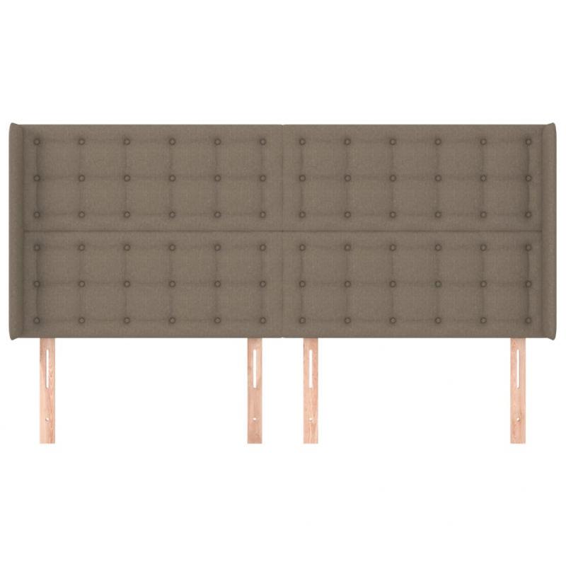 Kopfteil mit Ohren Taupe 163x16x118/128 cm Stoff
