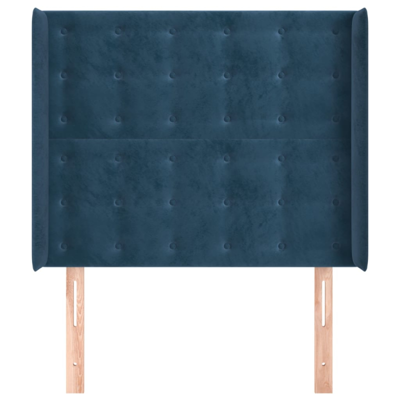 Kopfteil mit Ohren Dunkelblau 83x16x118/128 cm Samt