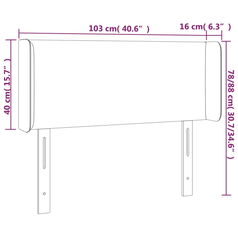 LED Kopfteil Cappuccino-Braun 103x16x78/88 cm Kunstleder