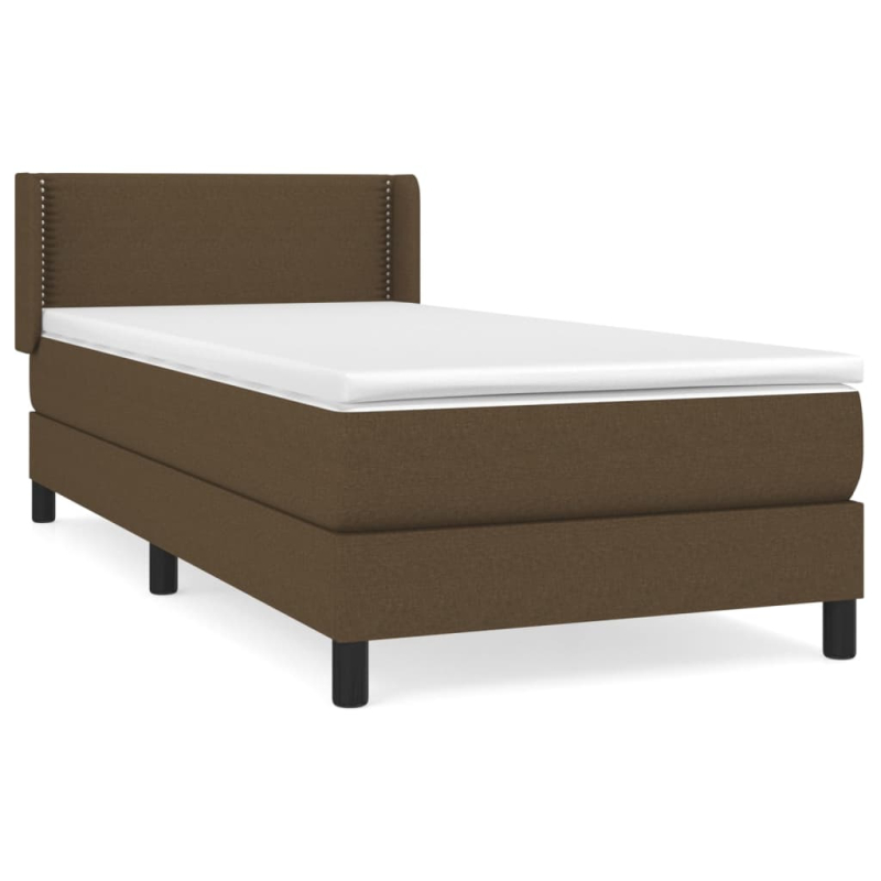 Boxspringbett mit Matratze Dunkelbraun 80x200 cm Stoff