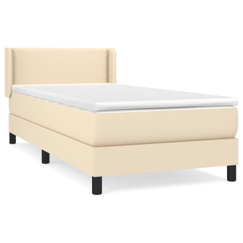 Boxspringbett mit Matratze Creme 90x190 cm Stoff