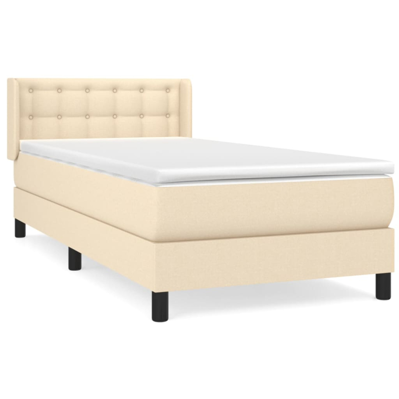 Boxspringbett mit Matratze Creme 80x200 cm Stoff