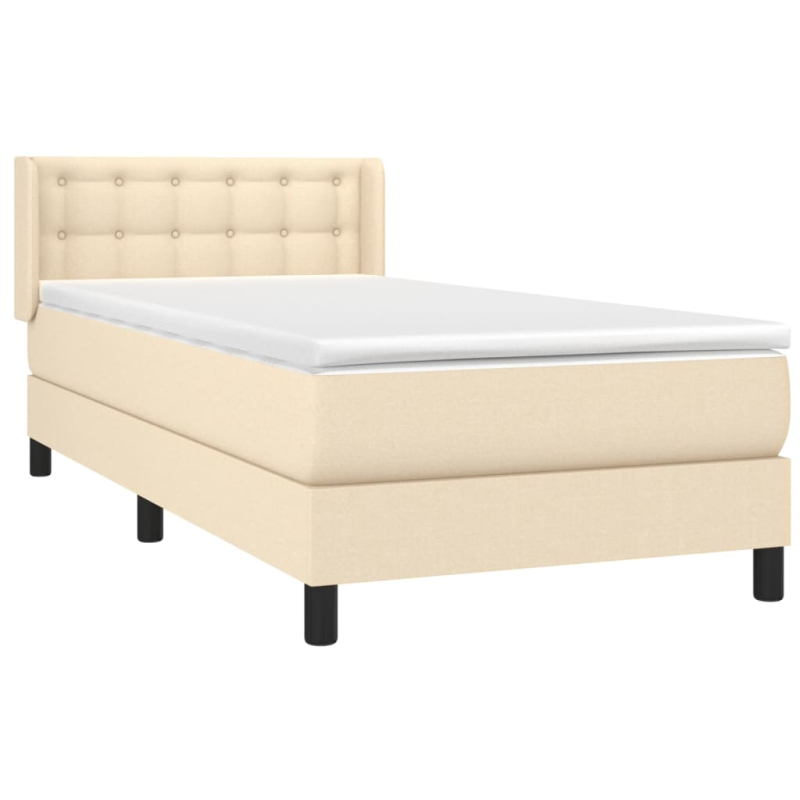 Boxspringbett mit Matratze Creme 100x200 cm Stoff