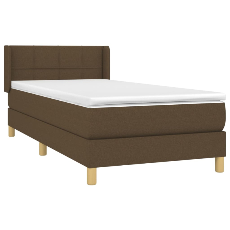 Boxspringbett mit Matratze Dunkelbraun 90x190 cm Stoff