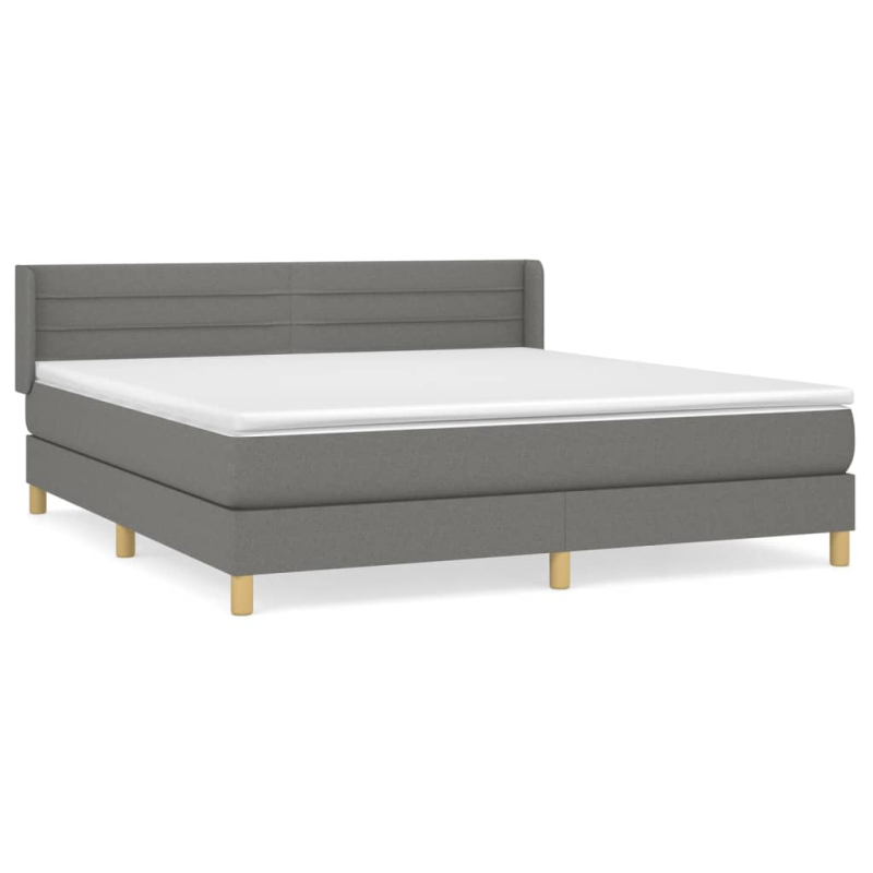 Boxspringbett mit Matratze Dunkelgrau 180x200 cm Stoff