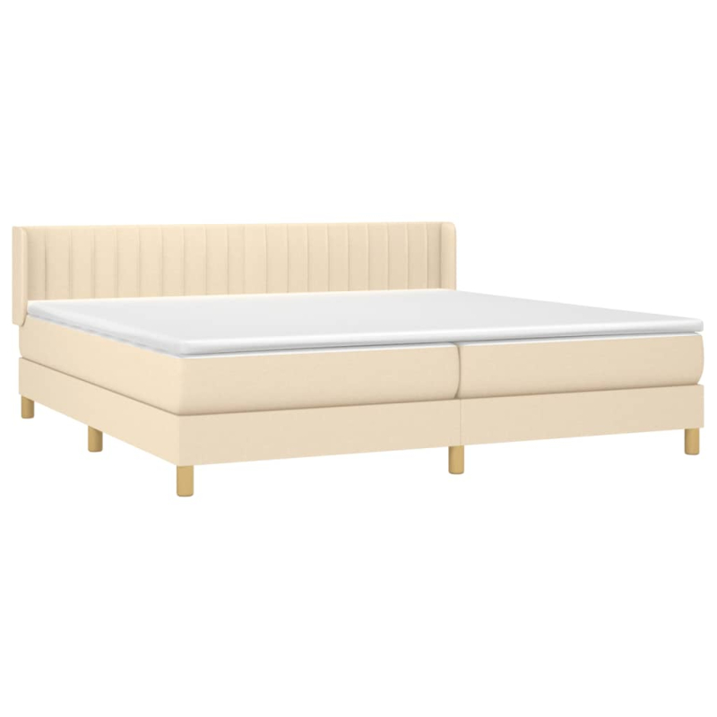 Boxspringbett mit Matratze Creme 200x200 cm Stoff