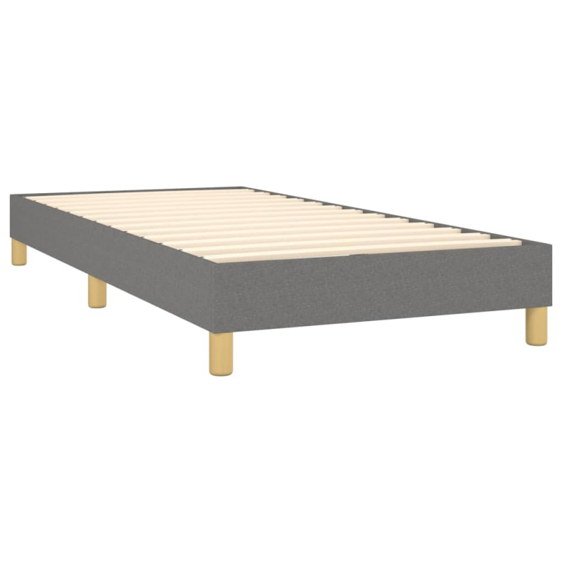 Boxspringbett mit Matratze Dunkelgrau 80x200 cm Stoff