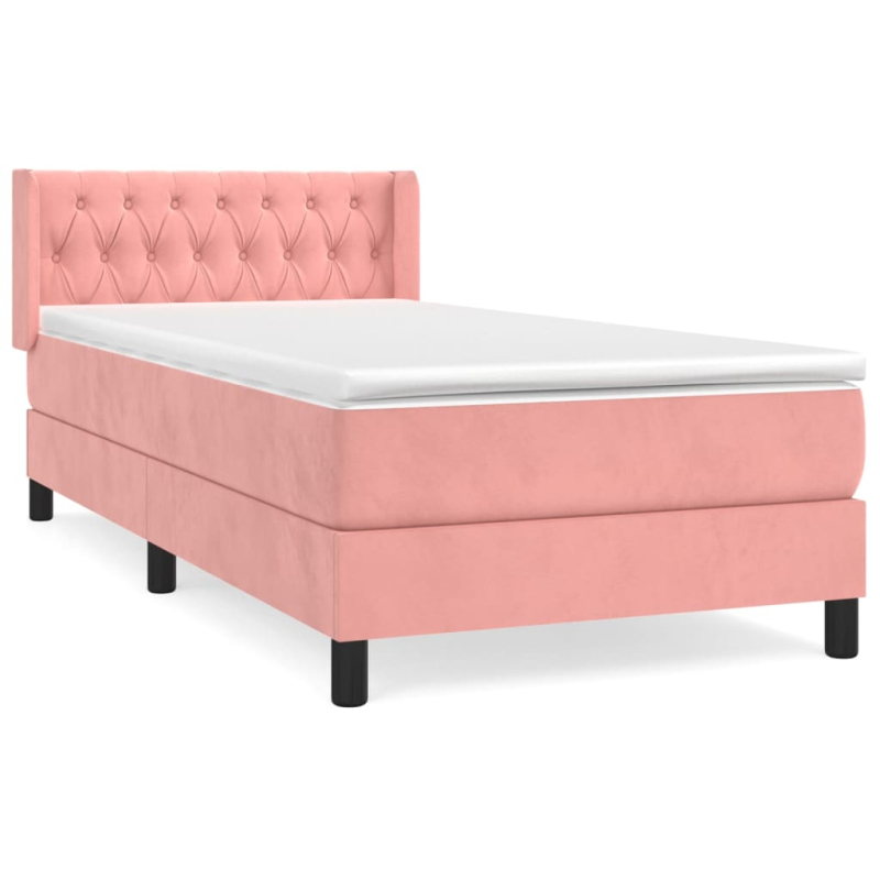 Boxspringbett mit Matratze Rosa 90x200 cm Samt