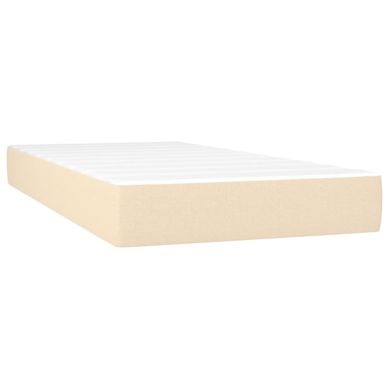 Boxspringbett mit Matratze & LED Creme 90x190 cm Stoff