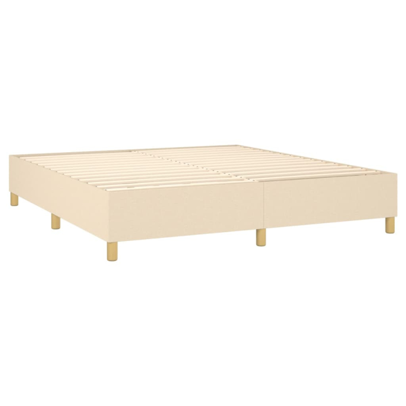 Boxspringbett mit Matratze & LED Creme 180x200 cm Stoff