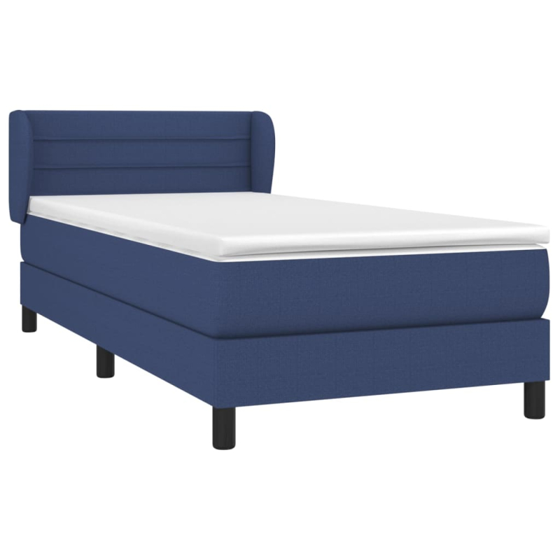 Boxspringbett mit Matratze Blau 100x200 cm Stoff