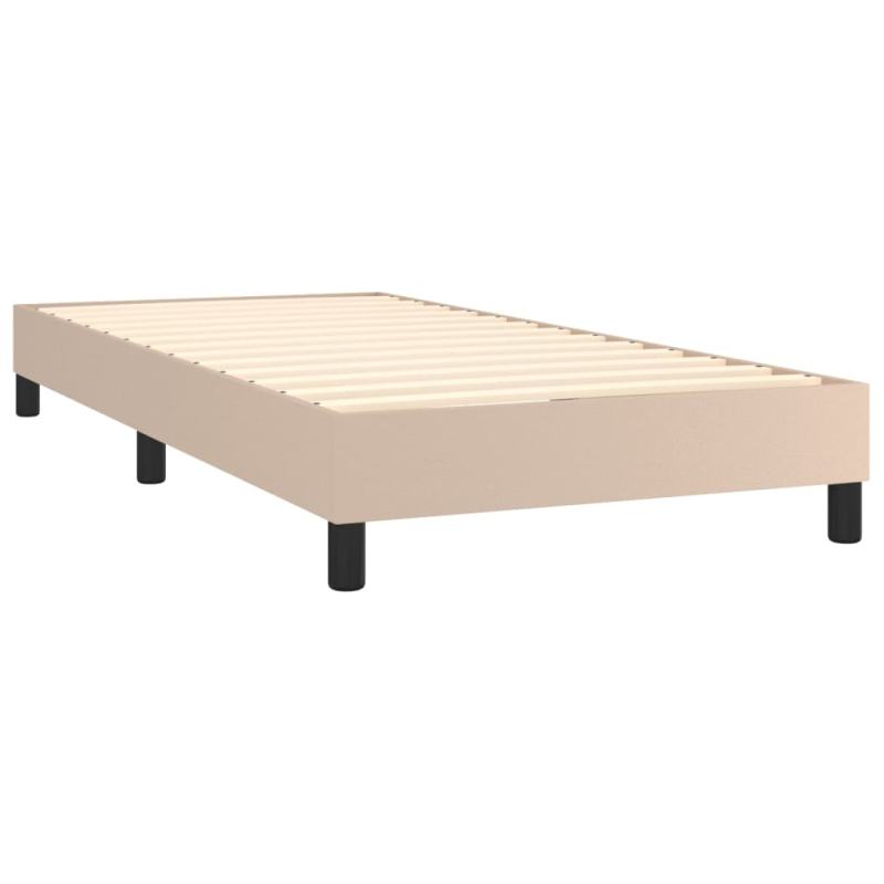 Boxspringbett mit Matratze Cappuccino-Braun 90x200cm Kunstleder