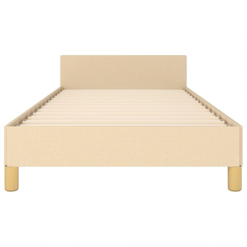 Bettgestell ohne Matratze Creme 90x190 cm Stoff
