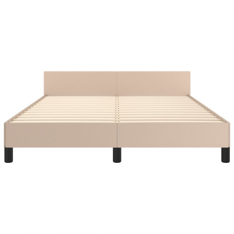 Bettgestell mit Kopfteil Cappuccino-Braun 140x200 cm Kunstleder
