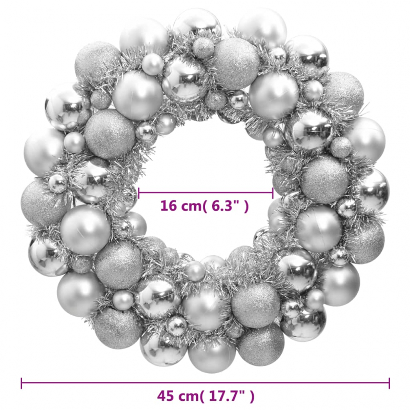 Weihnachtskranz Silbern 45 cm Polystyrol