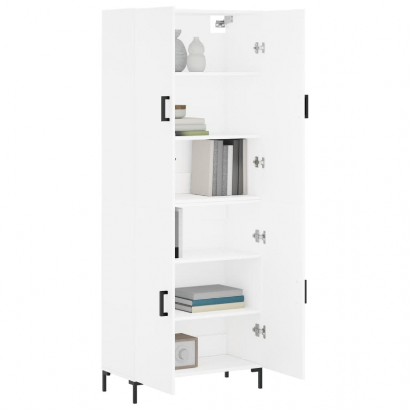 Highboard Weiß 69,5x34x180 cm Holzwerkstoff