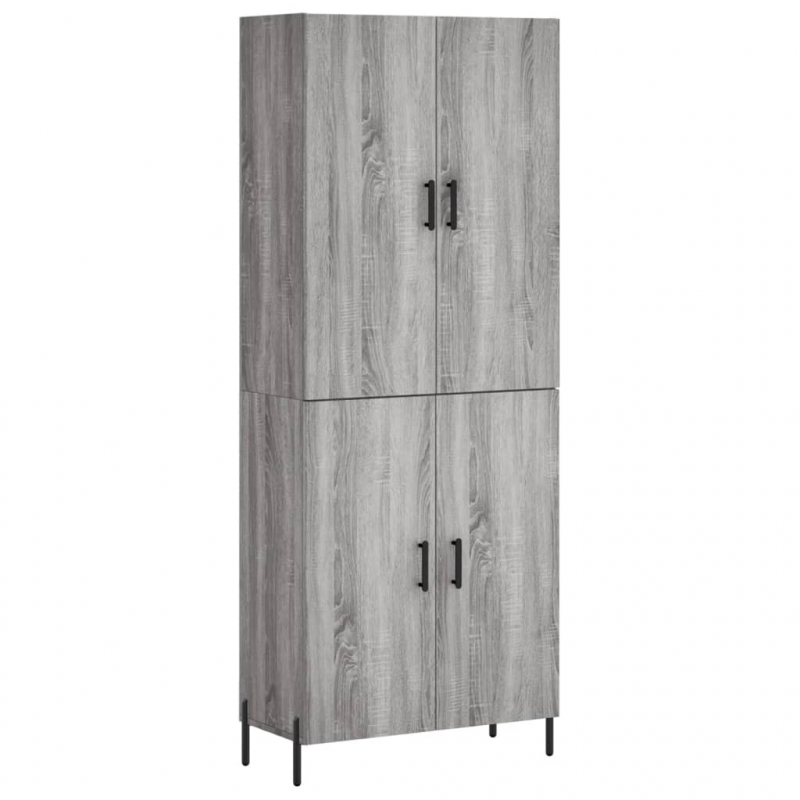Highboard Grau Sonoma 69,5x34x180 cm Holzwerkstoff