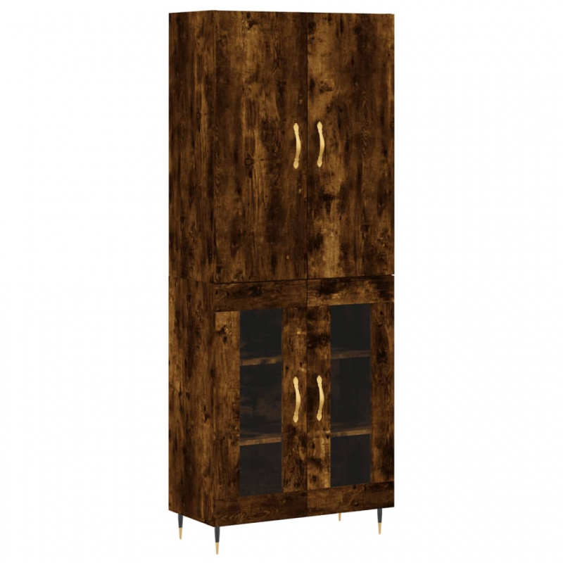 Highboard Räuchereiche 69,5x34x180 cm Holzwerkstoff