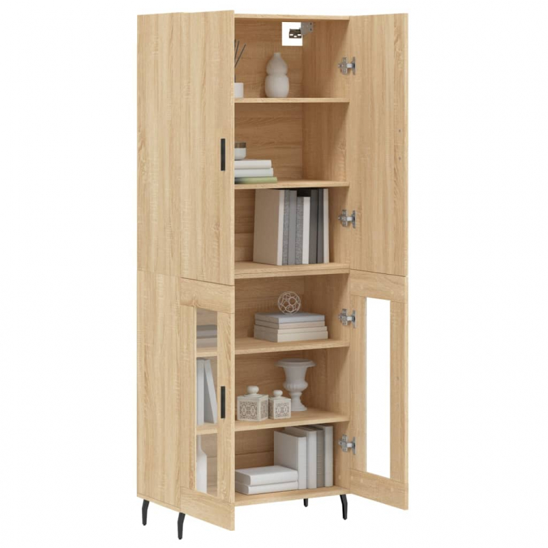 Highboard Sonoma-Eiche 69,5x34x180 cm Holzwerkstoff