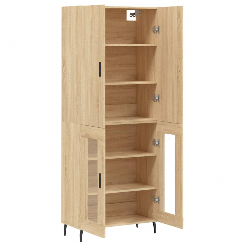 Highboard Sonoma-Eiche 69,5x34x180 cm Holzwerkstoff