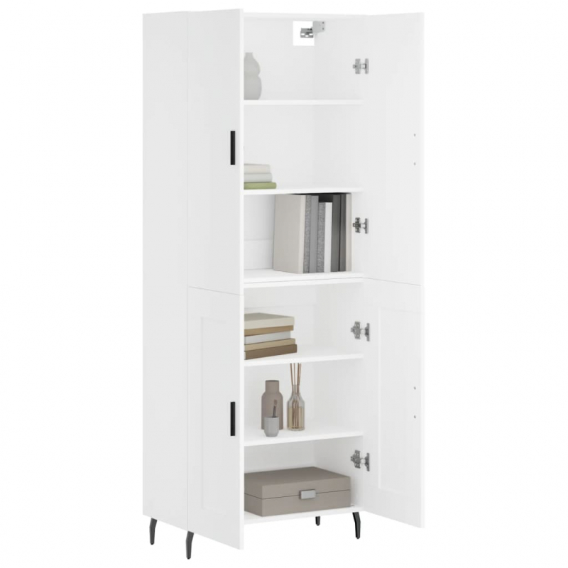 Highboard Weiß 69,5x34x180 cm Holzwerkstoff