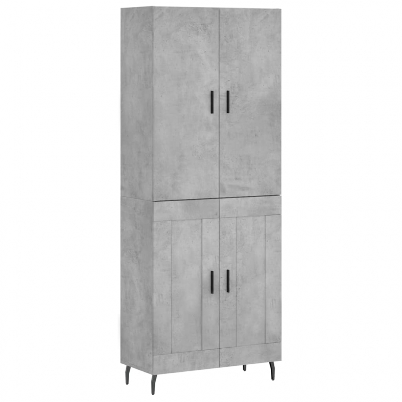 Highboard Betongrau 69,5x34x180 cm Holzwerkstoff