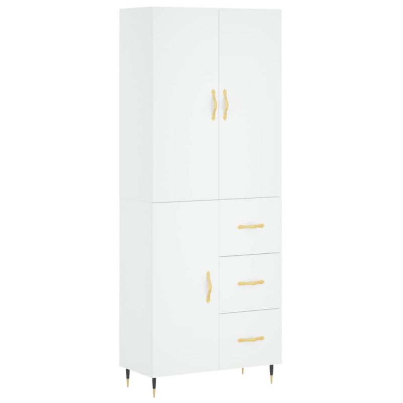 Highboard Weiß 69,5x34x180 cm Holzwerkstoff