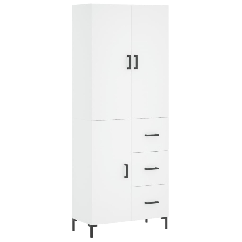 Highboard Weiß 69,5x34x180 cm Holzwerkstoff