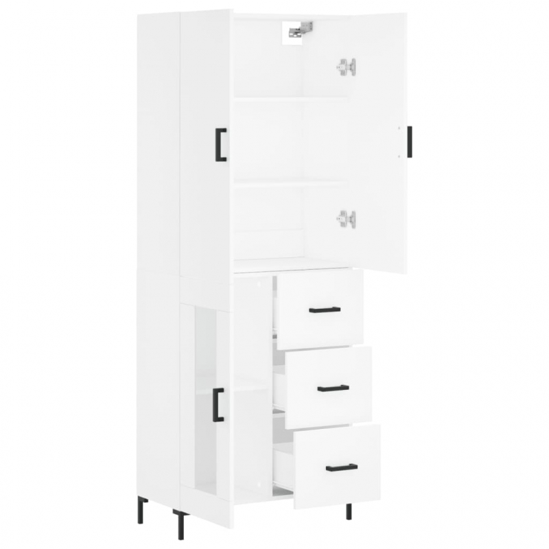 Highboard Weiß 69,5x34x180 cm Holzwerkstoff