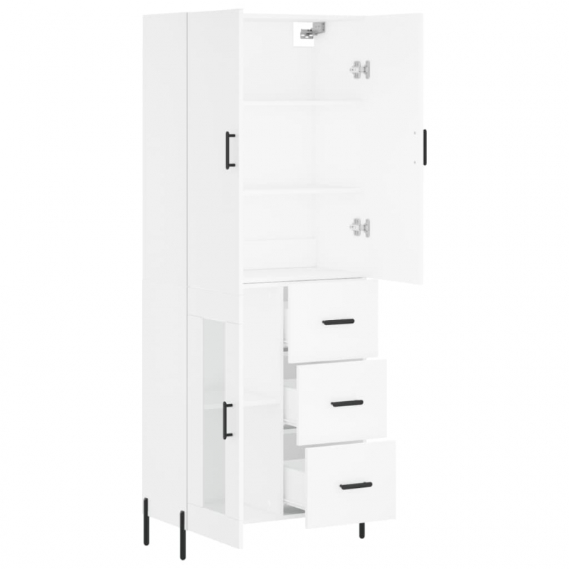 Highboard Weiß 69,5x34x180 cm Holzwerkstoff