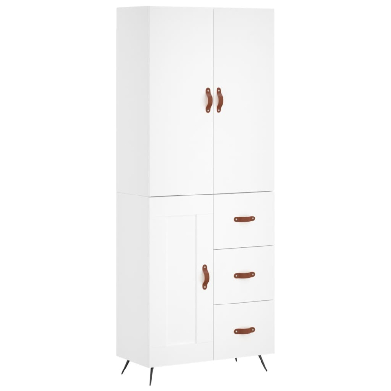 Highboard Weiß 69,5x34x180 cm Holzwerkstoff
