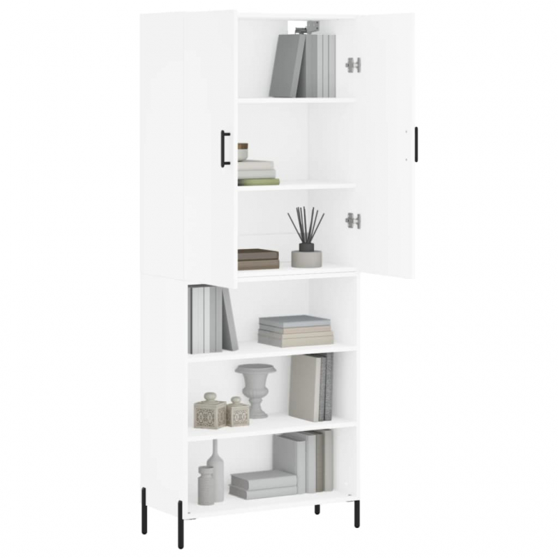 Highboard Weiß 69,5x34x180 cm Holzwerkstoff