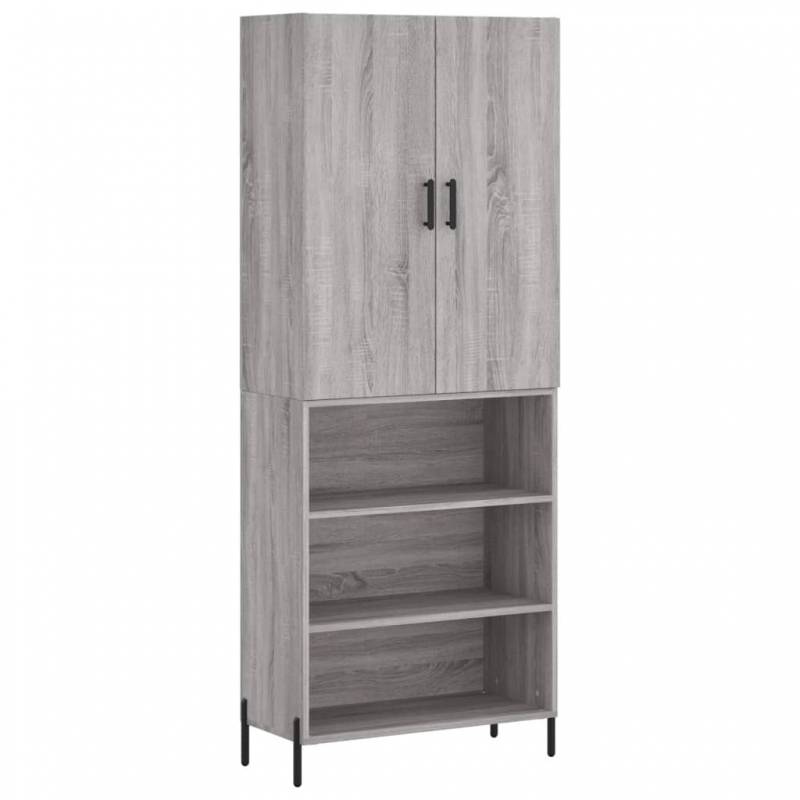 Highboard Grau Sonoma 69,5x34x180 cm Holzwerkstoff
