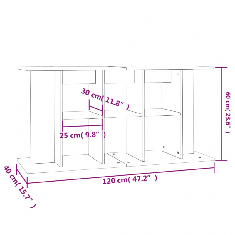 Aquariumständer Braun Eichen-Optik 120x40x60 cm Holzwerkstoff