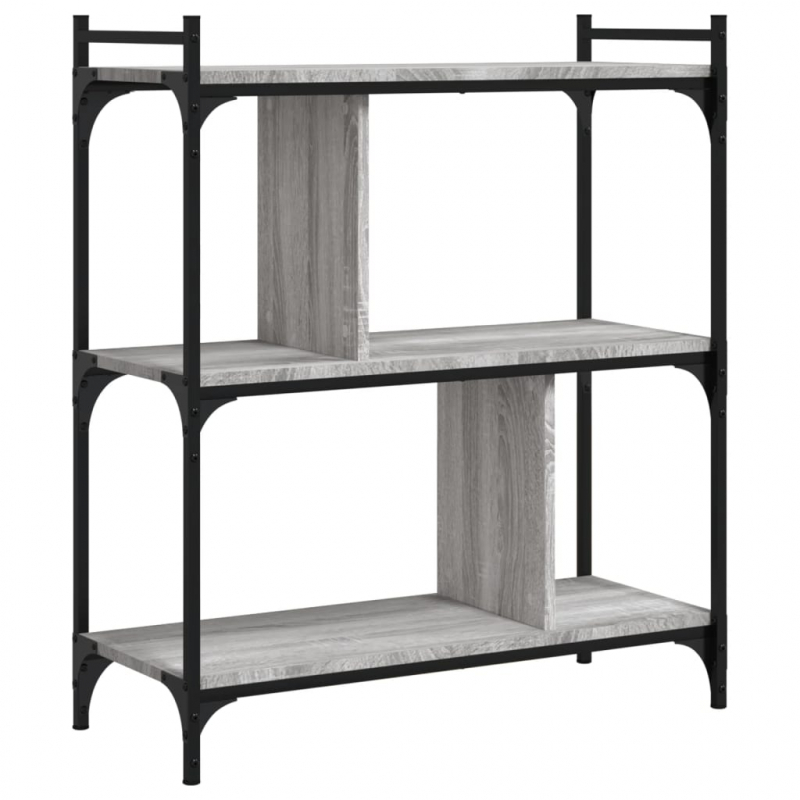 Bücherregal 3 Böden Grau Sonoma 76x32x88 cm Holzwerkstoff