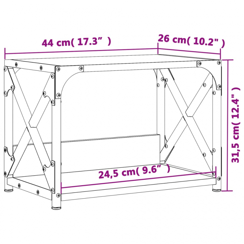 Druckerständer 2 Ablagen Grau Sonoma 44x26x31,5cm Holzwerkstoff