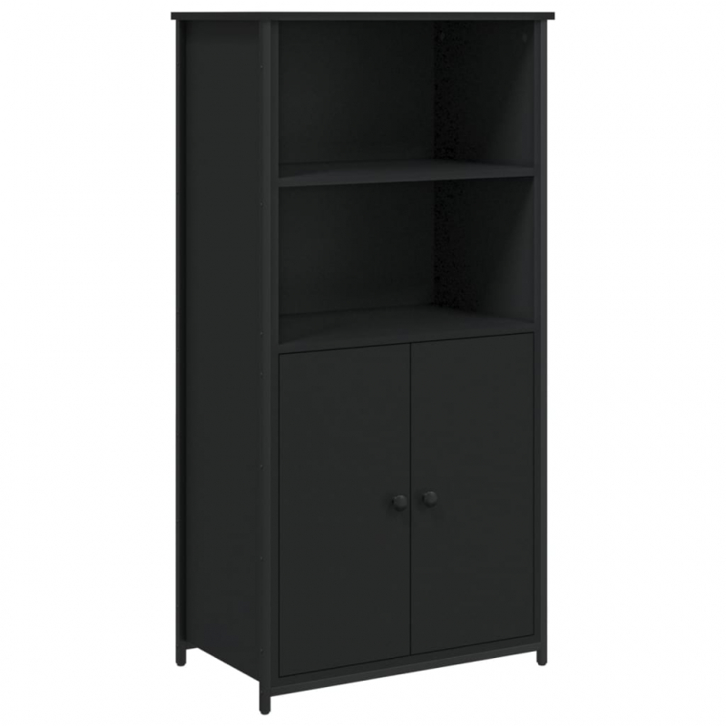 Highboard Schwarz 62x36x121,5 cm Holzwerkstoff