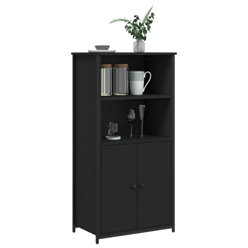 Highboard Schwarz 62x36x121,5 cm Holzwerkstoff