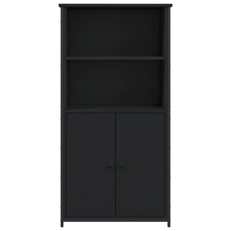 Highboard Schwarz 62x36x121,5 cm Holzwerkstoff