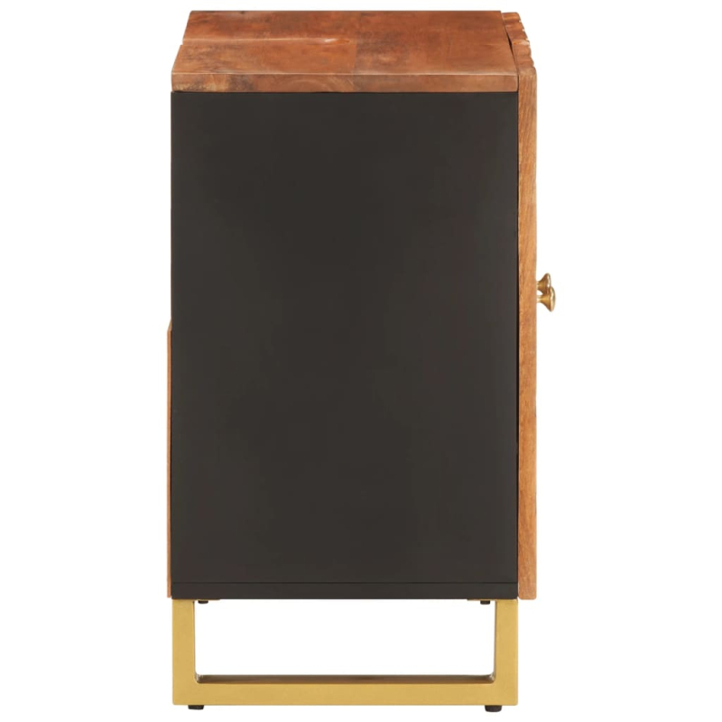 Waschbeckenunterschrank Braun und Schwarz Massivholz Mango
