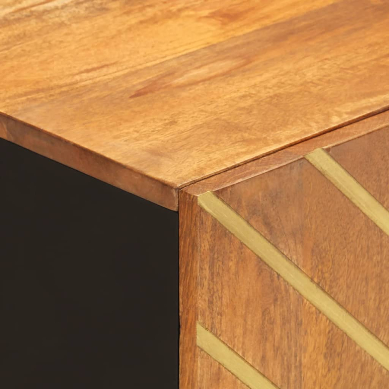 Waschbeckenunterschrank Braun und Schwarz Massivholz Mango