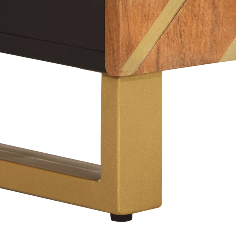 Waschbeckenunterschrank Braun und Schwarz Massivholz Mango
