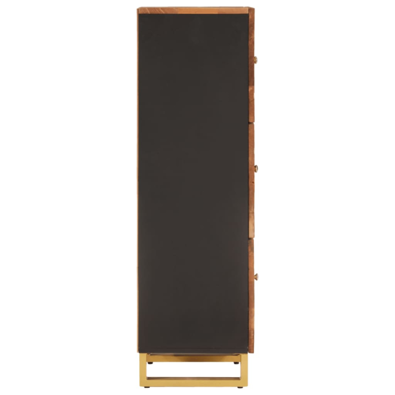 Highboard Braun und Schwarz 40x33,5x110 cm Massivholz Mango
