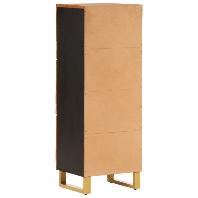 Highboard Braun und Schwarz 40x33,5x110 cm Massivholz Mango