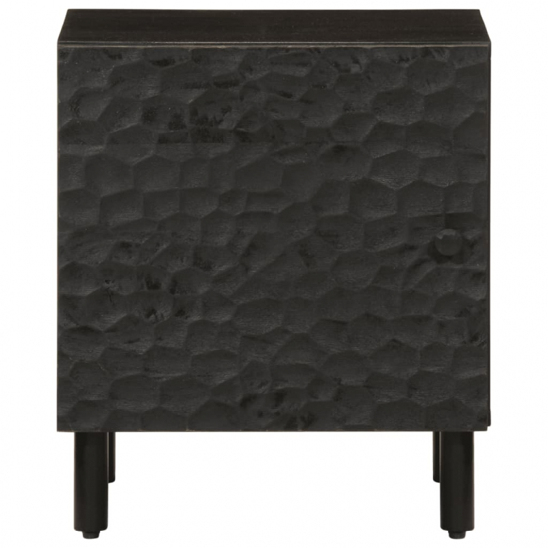 Nachttisch Schwarz 40x33x46 cm Massivholz Mango