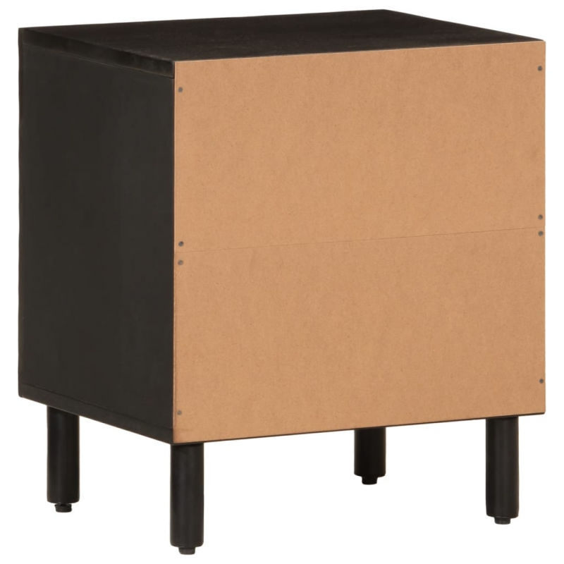 Nachttisch Schwarz 40x33x46 cm Massivholz Mango